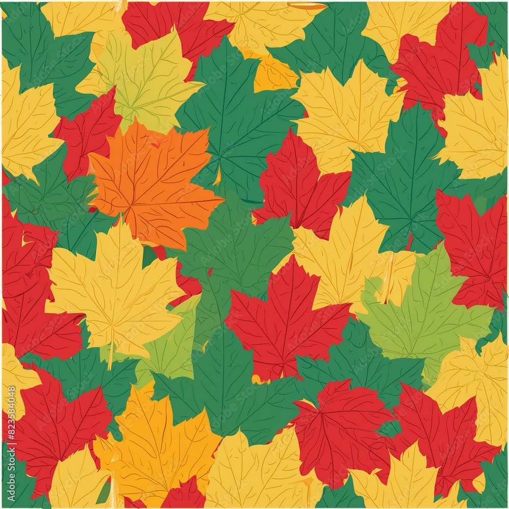 Obraz premium seamless pattern with autumn leaves