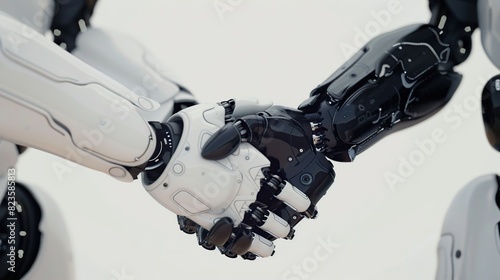 smart robot hands shaking hands