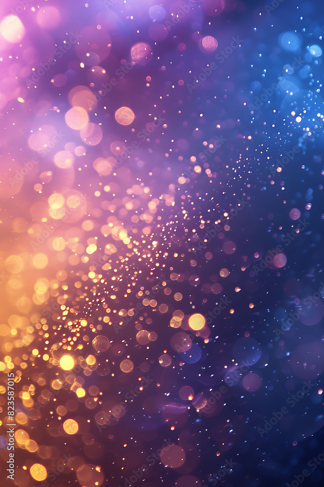 Serene and abstract background featuring a bokeh effect with light spots in a variety of pastel colors, such as purple, blue, gold, yellow, white, silver, and pink Serene and abstract background featuring a bokeh effect with light spots in a variety of pastel colors, such as purple, blue, gold, yellow, white, silver, and pink