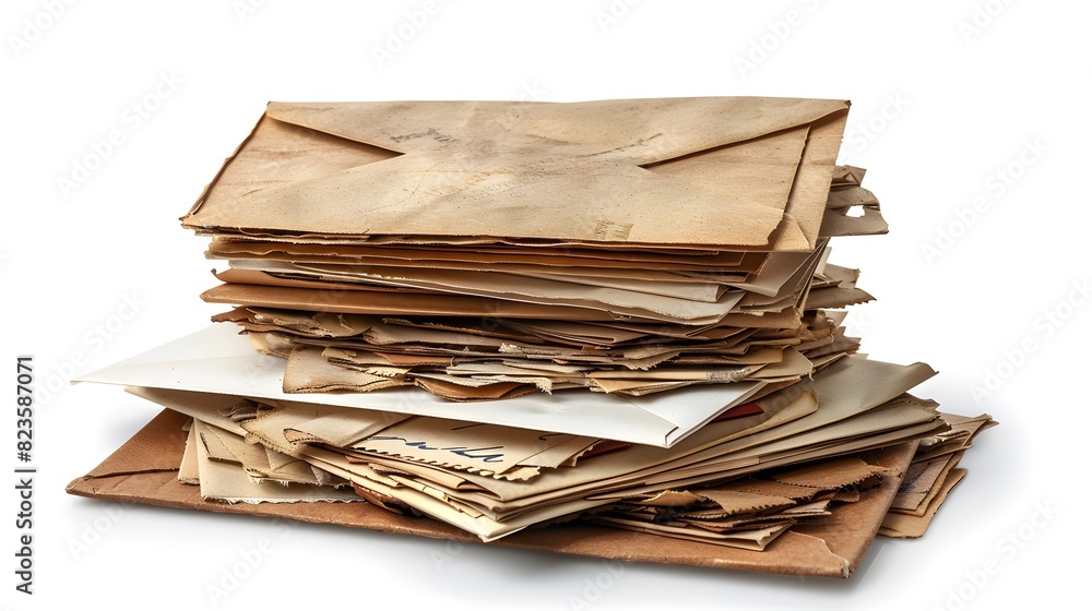 Pile of various envelopes isolated on white background with clipping path, A large stack or pile of letters and envelope.
Pile of various envelopes isolated on white background with clipping path, A large stack or pile of letters and envelope.