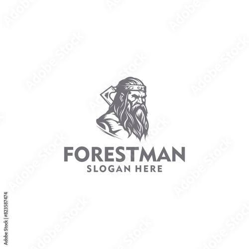 Forest man logo vector illustration