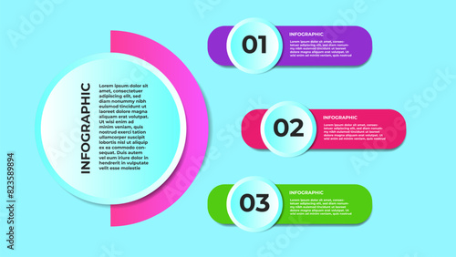 Infographic circle set design with modern and colorful style