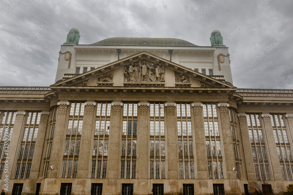 Obraz premium Exterior of the Croatian State Archives in Zagreb, Croatia, Europe