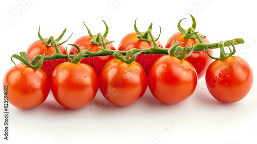 Close-Up of Fresh Cherry Tomatoes on White Background