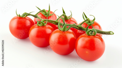 Close-Up of Fresh Cherry Tomatoes on White Background © Mystic