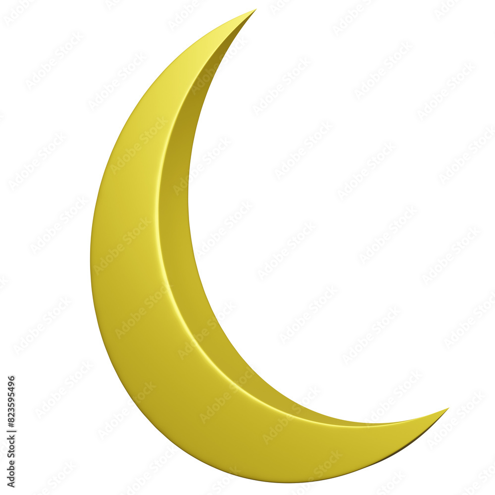 Beautiful And Attractive 3D Crescent Moon Icon Beautiful And Attractive 3D Crescent Moon Icon