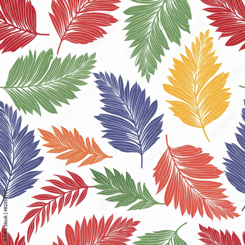 Fototapeta seamless pattern with leaves