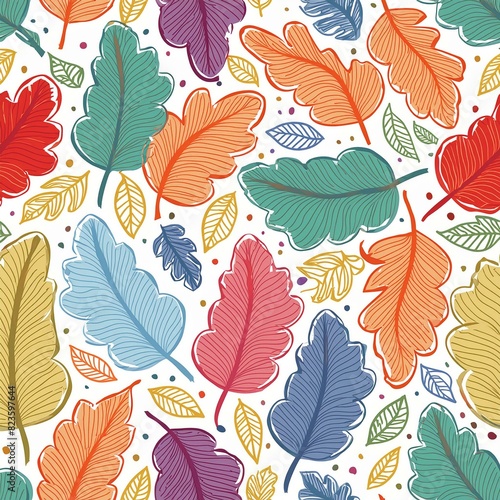 seamless pattern with autumn leaves