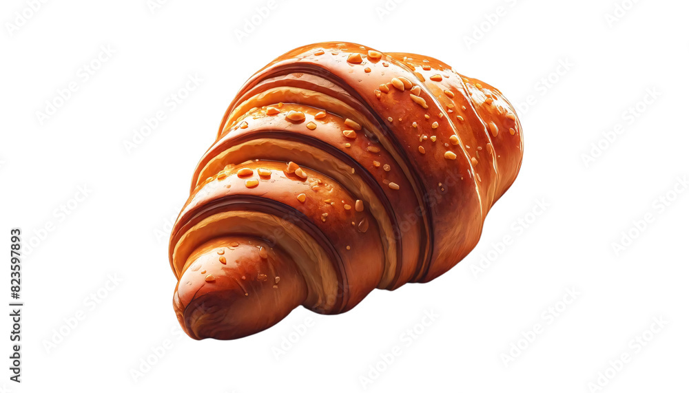A fresh croissant on a transparent background A fresh croissant on a transparent background