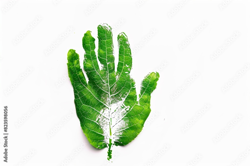 Environment Care ESG Concept. Hand print as Green leaf Environment Care ESG Concept. Hand print as Green leaf