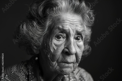 Grandmother portrait set in the studio © Jorge Ferreiro