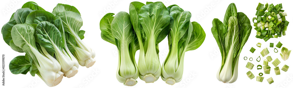 Set of bok choy vegetables isolated on a transparent background Set of bok choy vegetables isolated on a transparent background