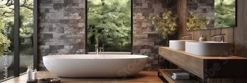 Bathroom. Contemporary bathroom with copyspace. Modern luxurious bathroom. Modern bathroom.