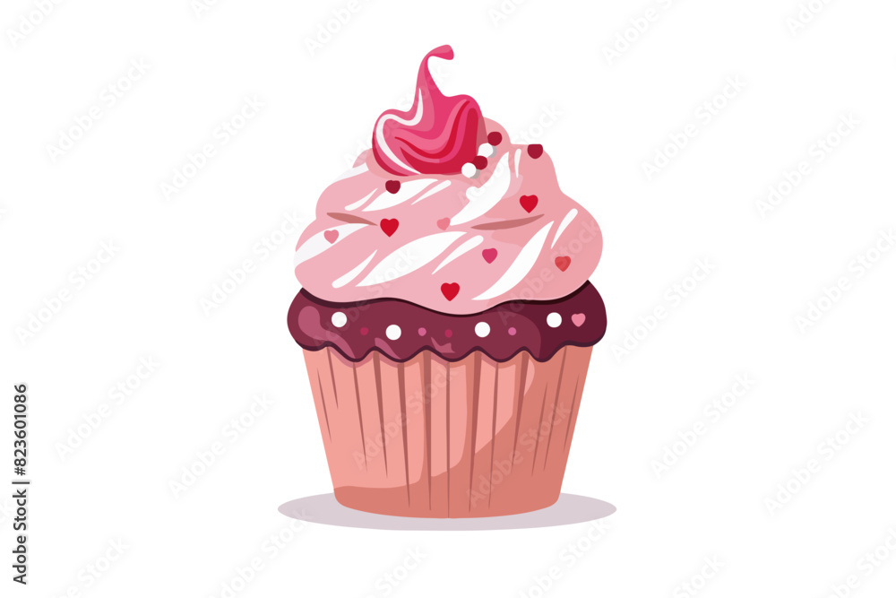 Illustration of a berry cupcake on a white background. Illustration of a berry cupcake on a white background.