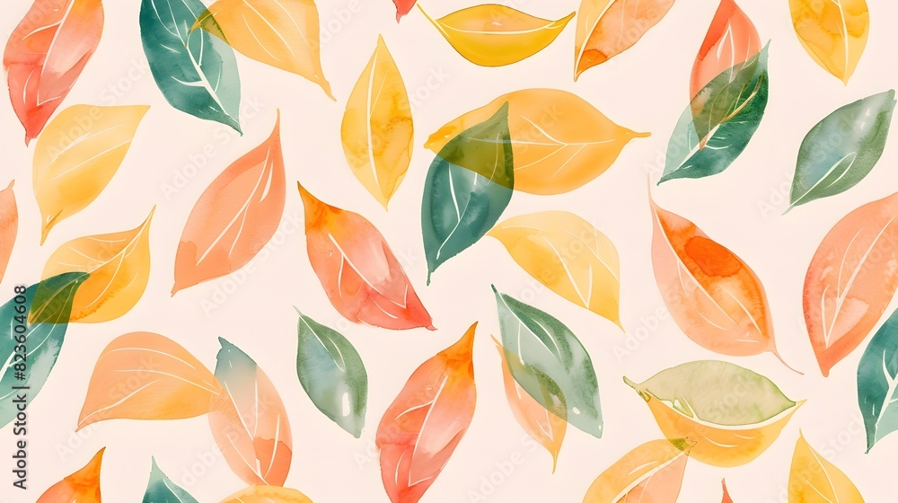 Obraz premium Vibrant Autumn Foliage Backdrop with Diverse Colored Leaves