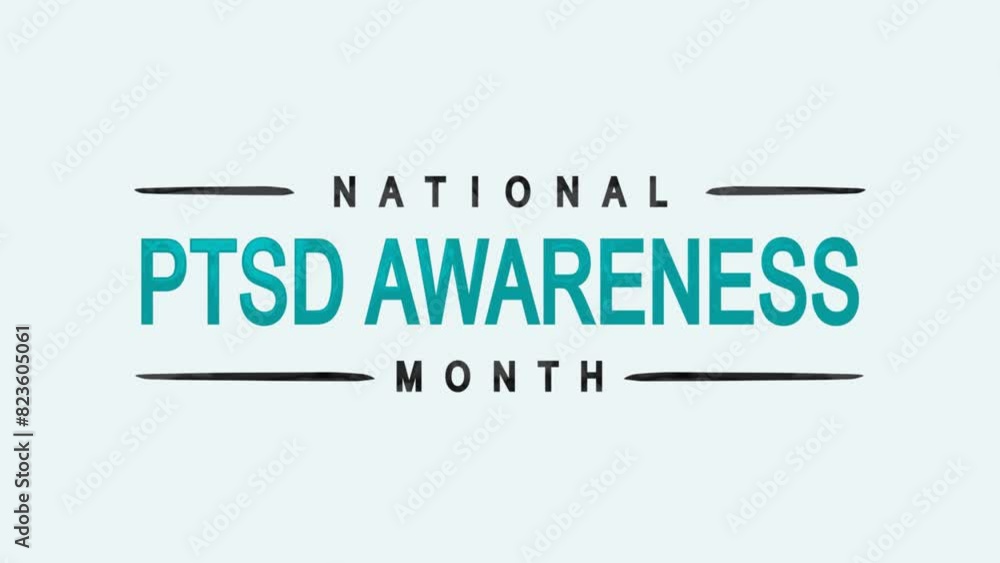 National PTSD Awareness Month Text Animation. Great for National PTSD Awareness Month Celebrations, for banner, social media feed wallpaper stories. National PTSD Awareness Month Text Animation. Great for National PTSD Awareness Month Celebrations, for banner, social media feed wallpaper stories.