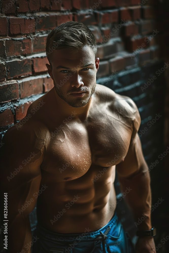 Portrait of a muscular man posing Portrait of a muscular man posing