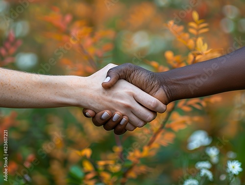 Interracial Handshake: A Gesture of Peace and Equality