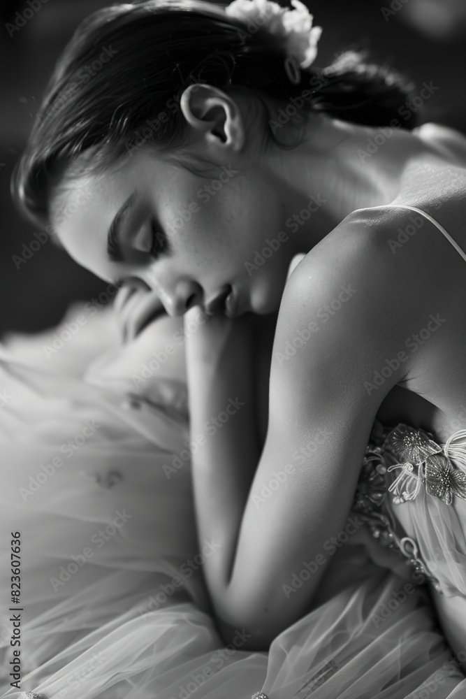 Professional ballet dancer resting after the performance Professional ballet dancer resting after the performance