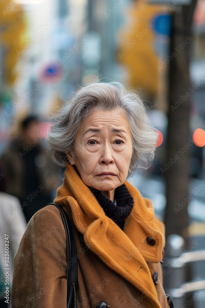 Portrait of middle aged japanese woman on Tokyo streets Portrait of middle aged japanese woman on Tokyo streets