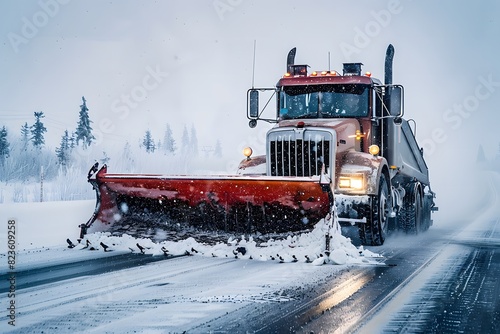 tractor in snow photo