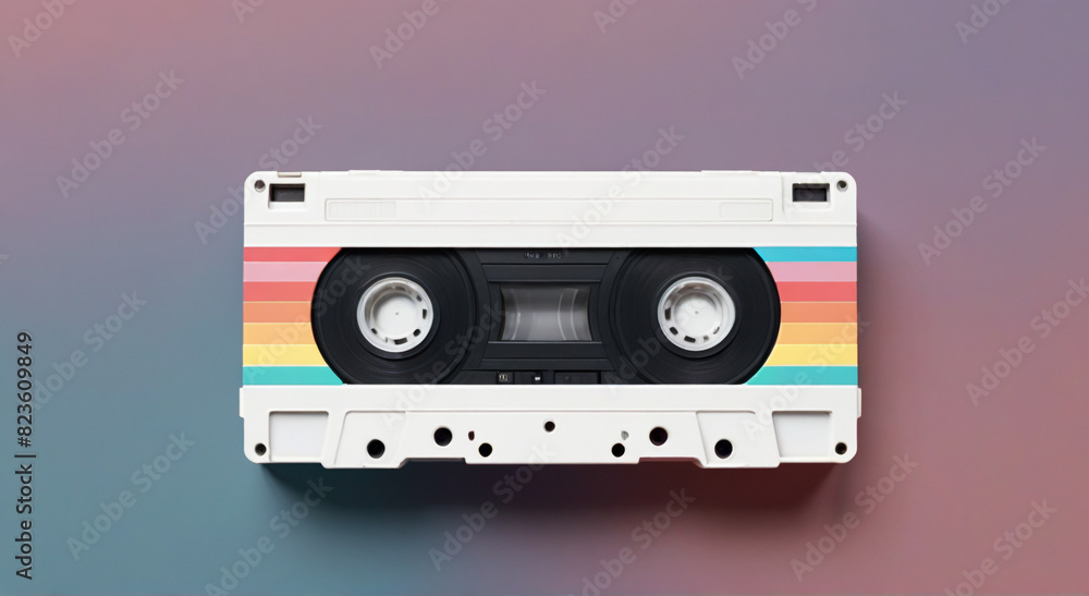 Fototapeta premium cassette tape isolated on white