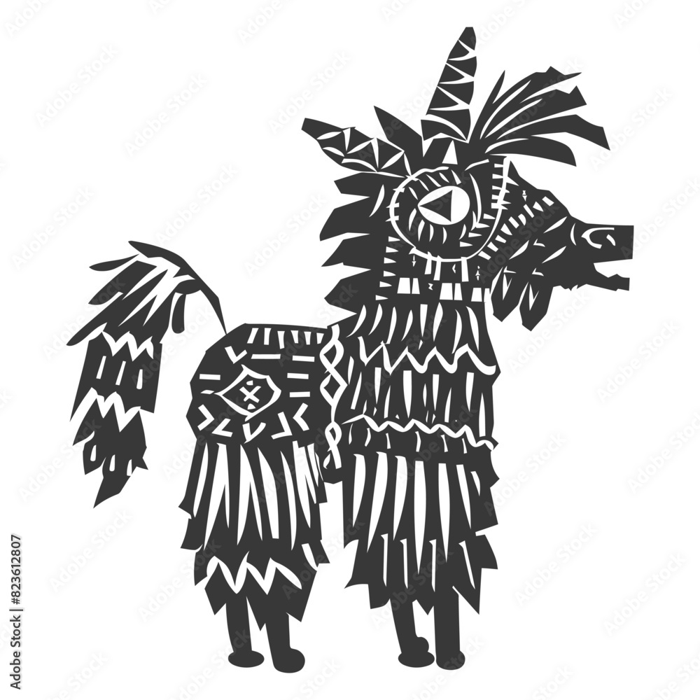 Obraz premium Silhouette mexican pinata black color only