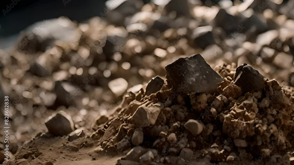 Pile of Rocks and Gravel on Table Generative AI Pile of Rocks and Gravel on Table Generative AI