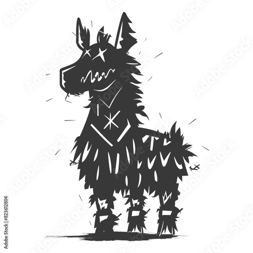 Silhouette mexican pinata black color only