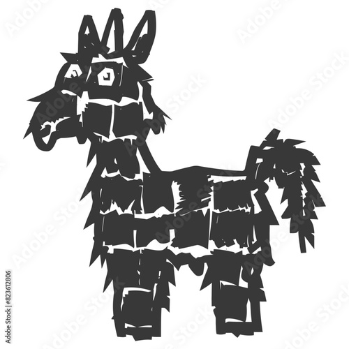 Silhouette mexican pinata black color only