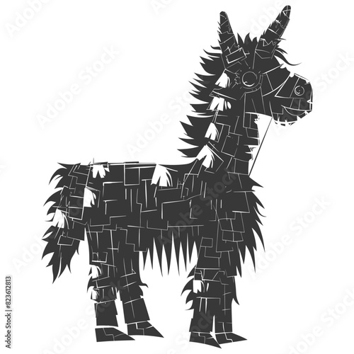 Silhouette mexican pinata black color only