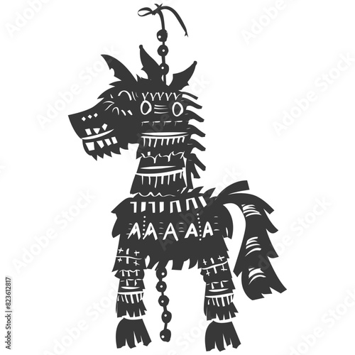 Silhouette mexican pinata black color only