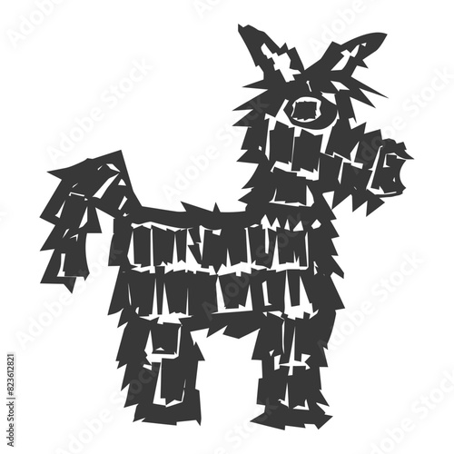 Silhouette mexican pinata black color only