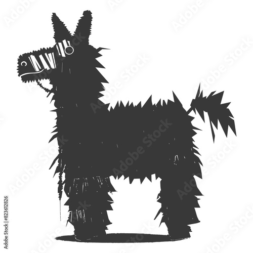 Silhouette mexican pinata black color only