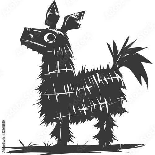 Silhouette mexican pinata black color only