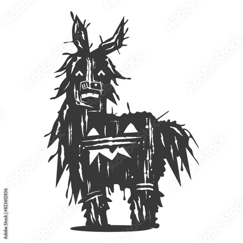 Silhouette mexican pinata black color only