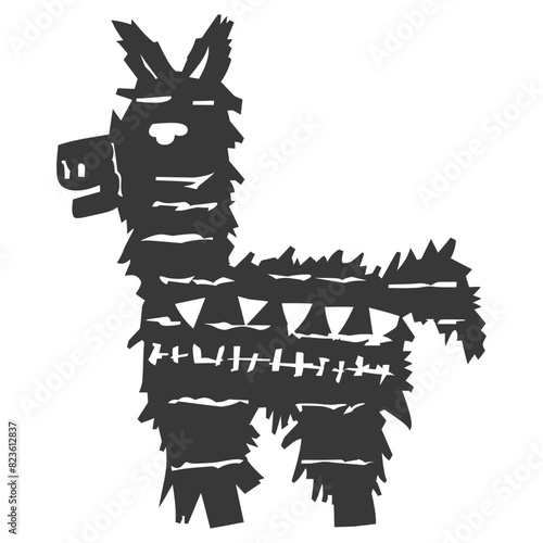 Silhouette mexican pinata black color only