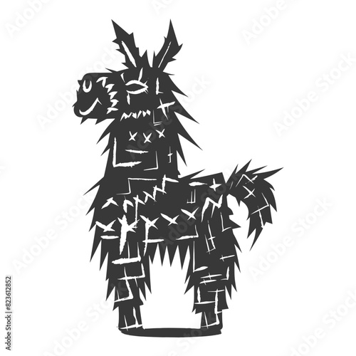 Silhouette mexican pinata black color only