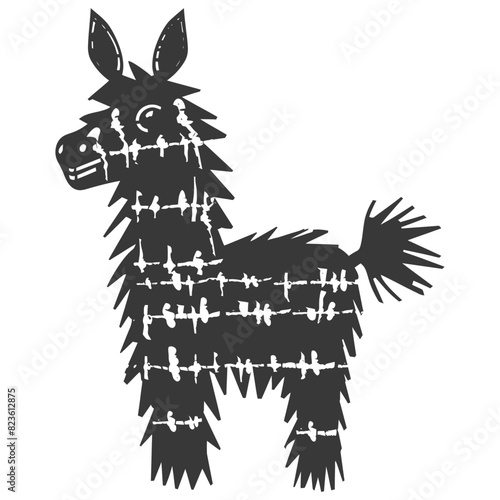 Silhouette mexican pinata black color only