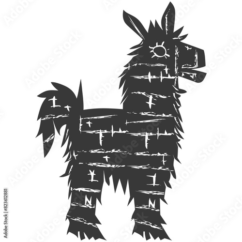 Silhouette mexican pinata black color only