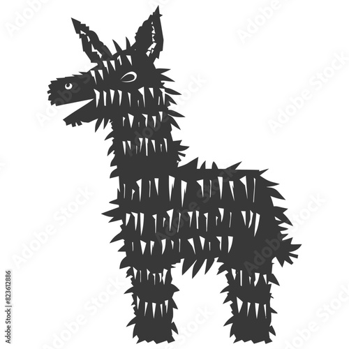 Silhouette mexican pinata black color only