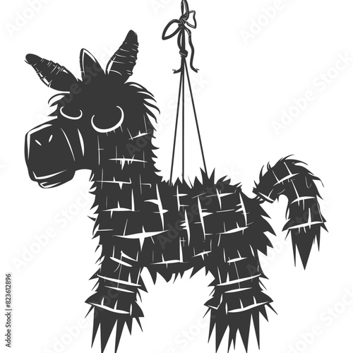 Silhouette mexican pinata black color only