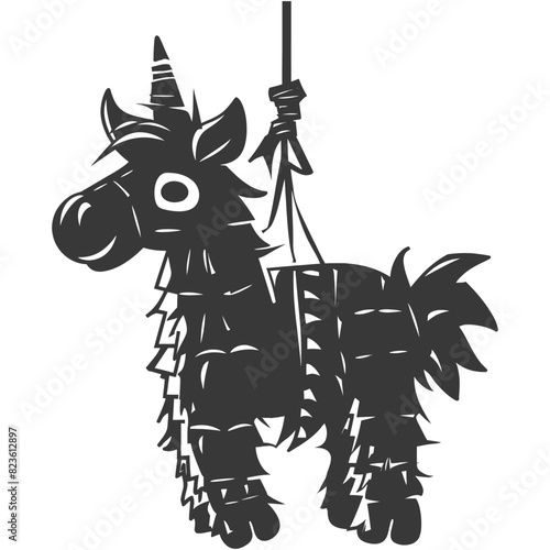 Silhouette mexican pinata black color only