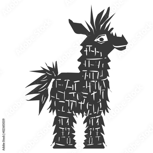 Silhouette mexican pinata black color only