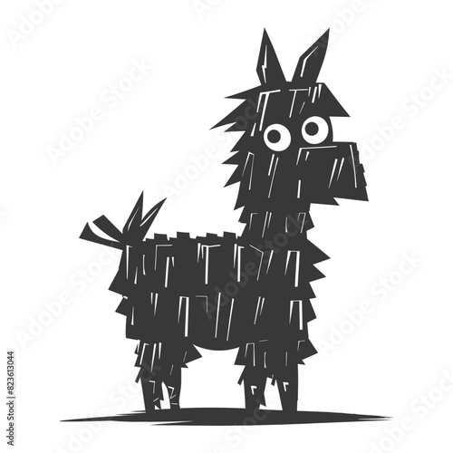 Silhouette mexican pinata black color only