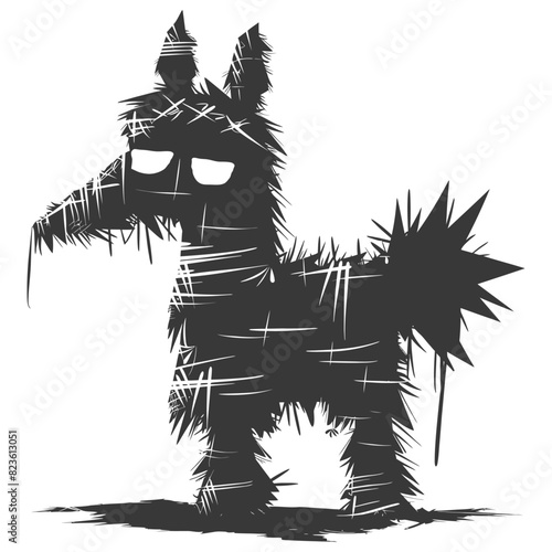 Silhouette mexican pinata black color only