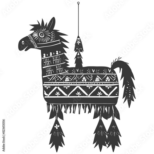 Silhouette mexican pinata black color only