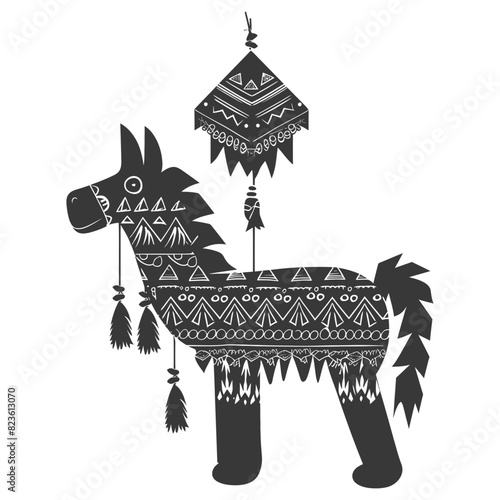 Silhouette mexican pinata black color only