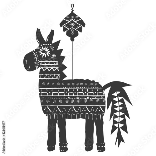 Silhouette mexican pinata black color only