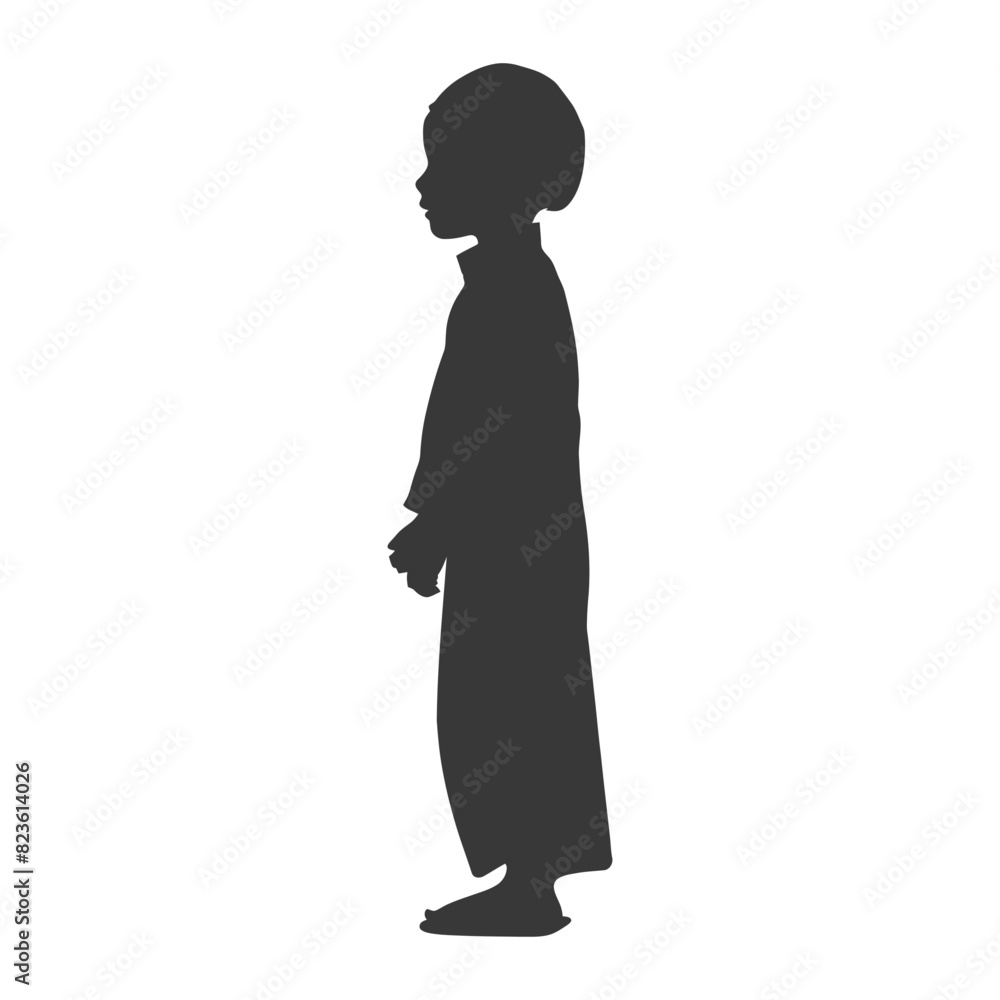 Silhouette muslim little boy black color only Silhouette muslim little boy black color only